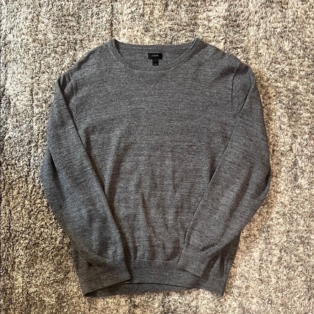 J. Crew Gray Crewneck Sweater Classic Knit Design